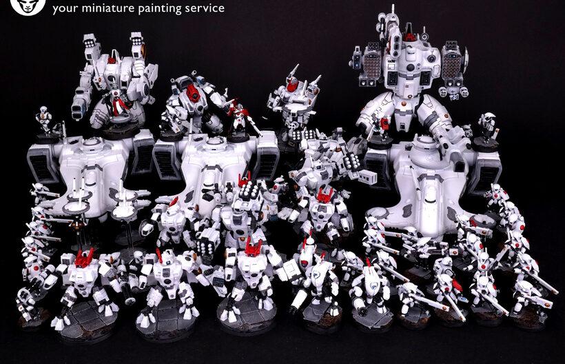 White Tau Army warhammer 40k miniatures